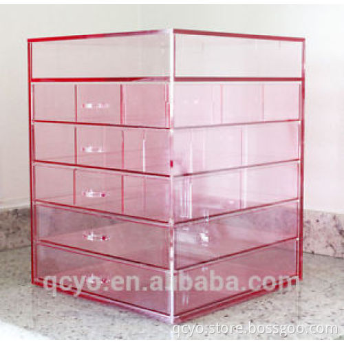 2015 fashion clear Acrylic vertical and drawer Jewelry Box made in china